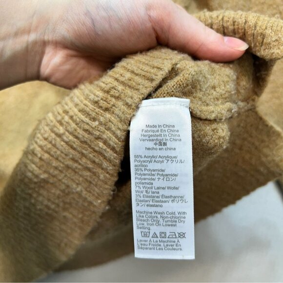 J.Crew Womens Crew Neck Pullover Sweater Medium Tan Knit Long Sleeve Casual - Picture 3 of 12